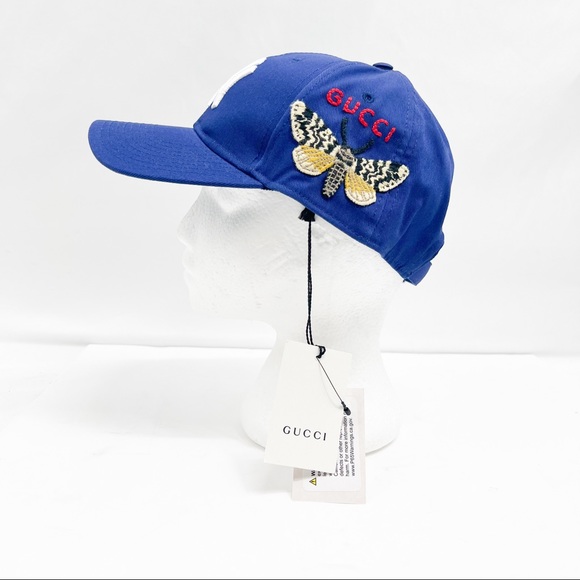 Gucci NY Butterflies Embroidery New York Yankees Cap - Picture 2 of 11